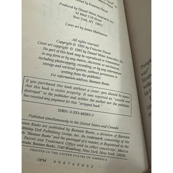 Francine Pascals Sweet Valley Twins Super Chiller Evil Elizabeth Paperback Book - Picture 3 of 4